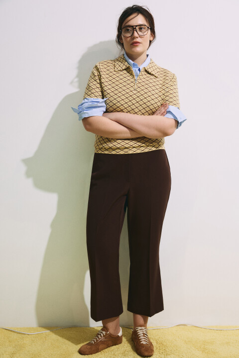 

Брюки клеш костюмные со стрелками, Коричневый, Брюки клеш костюмные со стрелками