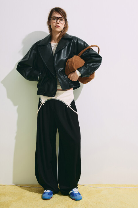 

Брюки с бельевым поясом, Черный, Брюки с бельевым поясом