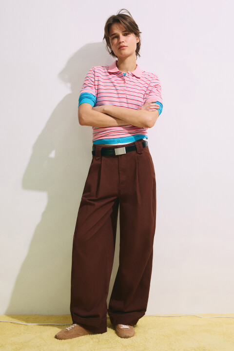 

Брюки barrel fit с подворотами и защипами, Зеленый, Брюки barrel fit с подворотами и защипами