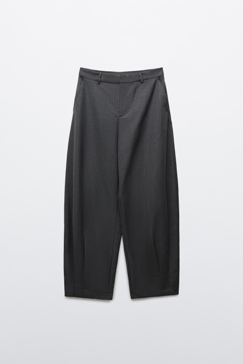 

Брюки barrel fit костюмные со средней посадкой, Серый, Брюки barrel fit костюмные со средней посадкой