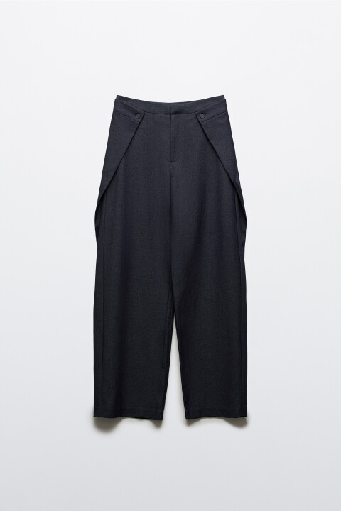 

Брюки костюмные с нахлестами, Синий, Брюки костюмные с нахлестами