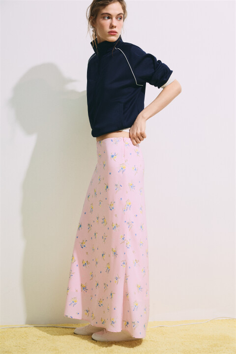 

Юбка-годе макси с цветочным принтом, Розовый, Юбка-годе макси с цветочным принтом