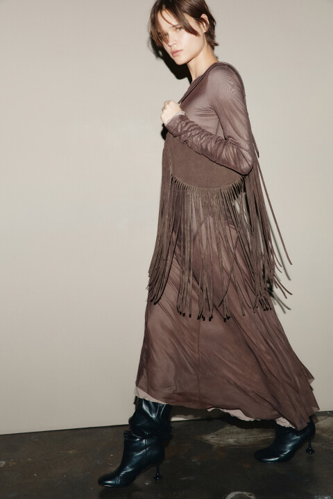 

Платье макси асимметричное с драпировками, Коричневый, Платье макси асимметричное с драпировками