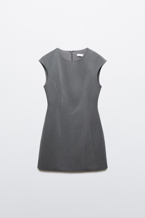 

Платье мини из костюмной ткани, Серый, Платье мини из костюмной ткани