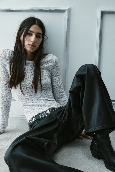 

Блузка-боди кружевная, Белый, Блузка-боди кружевная