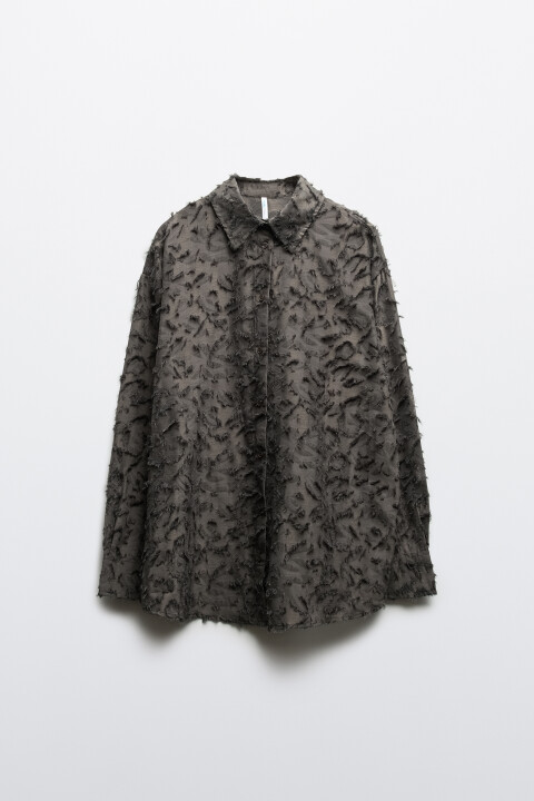 

Рубашка рваная из шифона, Молочный, Рубашка рваная из шифона