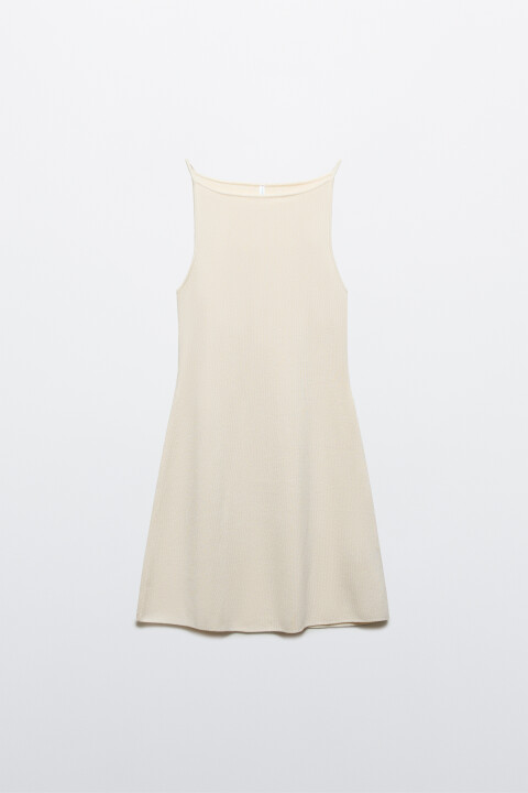 

Платье-майка мини вязаное в рубчик, Черный, Платье-майка мини вязаное в рубчик