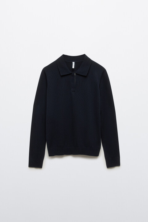 

Джемпер вязаный с застежкой на груди, Синий, Джемпер вязаный с застежкой на груди