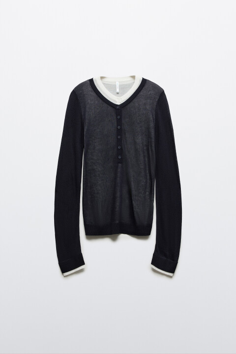 

Джемпер вискозный с имитацией второго слоя, Бежевый, Джемпер вискозный с имитацией второго слоя