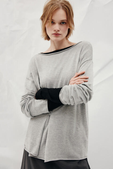 

Джемпер вязаный с застежкой на пуговицы, Серый, Джемпер вязаный с застежкой на пуговицы