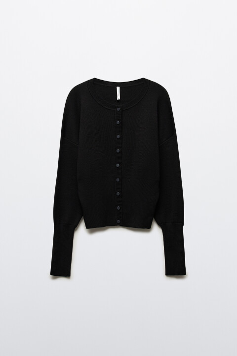 

Кардиган вязаный на пуговицах, Черный, Кардиган вязаный на пуговицах