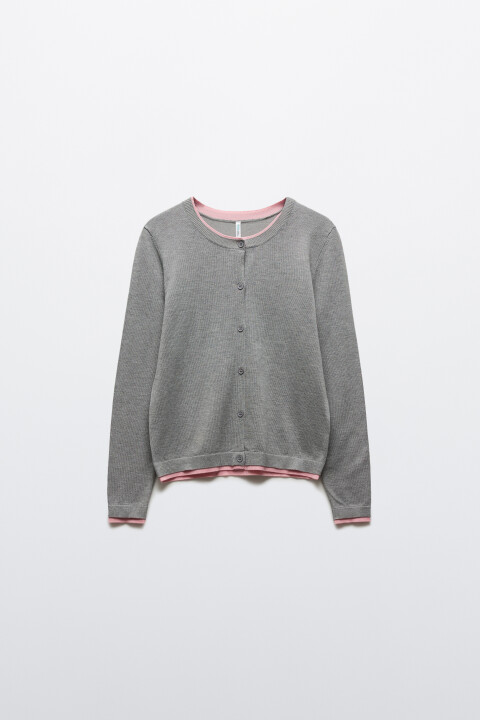 

Кардиган на пуговицах, Серый, Кардиган на пуговицах