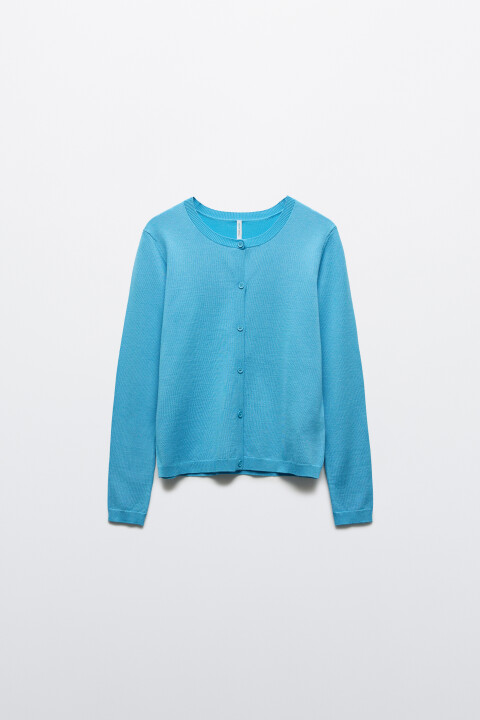 

Кардиган на пуговицах, Голубой, Кардиган на пуговицах