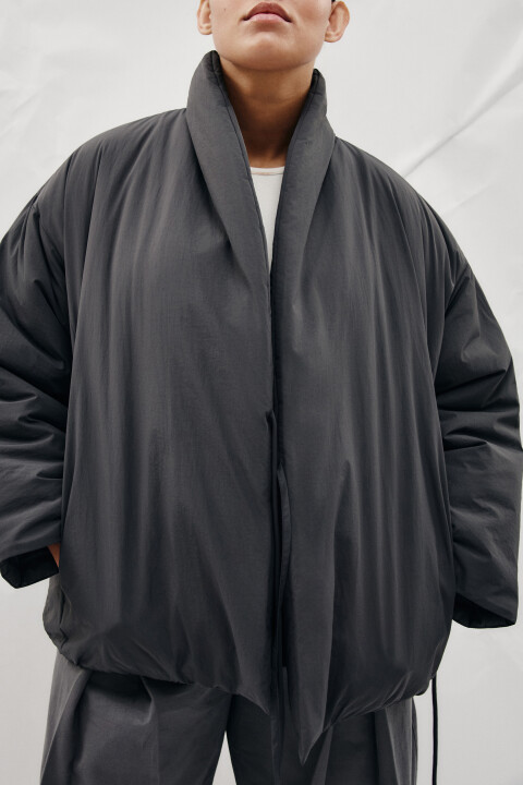 

Куртка на запах утепленная, Серый, Куртка на запах утепленная