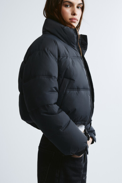 

Куртка укороченная с воротником-стойкой, Серый, Куртка укороченная с воротником-стойкой