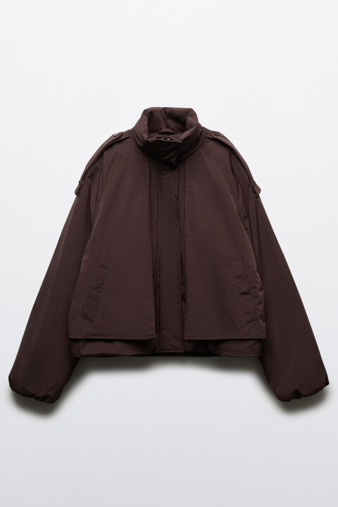 

Куртка короткая утепленная с воротником-стойкой, Серый, Куртка короткая утепленная с воротником-стойкой