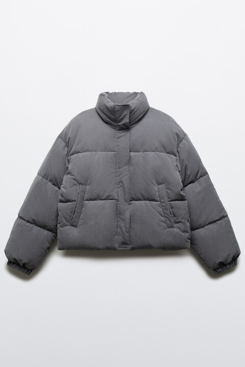 

Куртка стеганая без капюшона, Серый, Куртка стеганая без капюшона