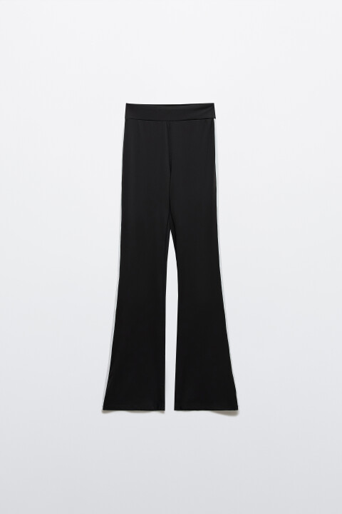 

Брюки клеш спортивные с высокой посадкой и лампасами, Черный, Брюки клеш спортивные с высокой посадкой и лампасами