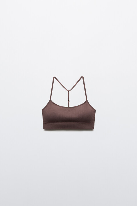 

Бюстгальтер-топ спортивный в рубчик, Красный, Бюстгальтер-топ спортивный в рубчик