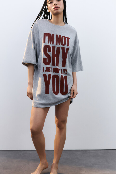 Платье-футболка домашнее с принтом