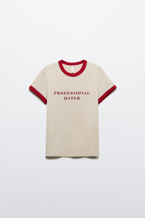 

Футболка домашняя облегающая с принтом, Розовый, Футболка домашняя облегающая с принтом