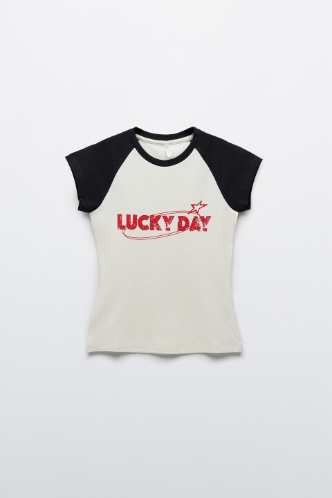 

Футболка-топ облегающая с принтом, Красный, Футболка-топ облегающая с принтом