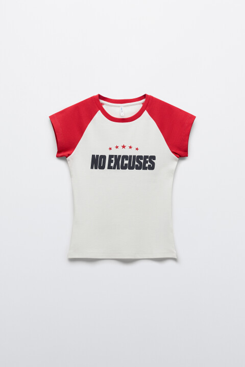 

Футболка-топ облегающая с надписью, Синий, Футболка-топ облегающая с надписью