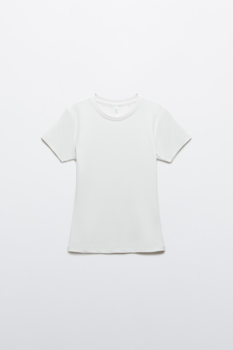 

Футболка-топ полуприлегающая базовая, Серый, Футболка-топ полуприлегающая базовая