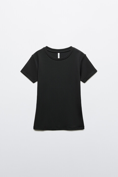 

Футболка-топ полуприлегающая базовая, Белый, Футболка-топ полуприлегающая базовая