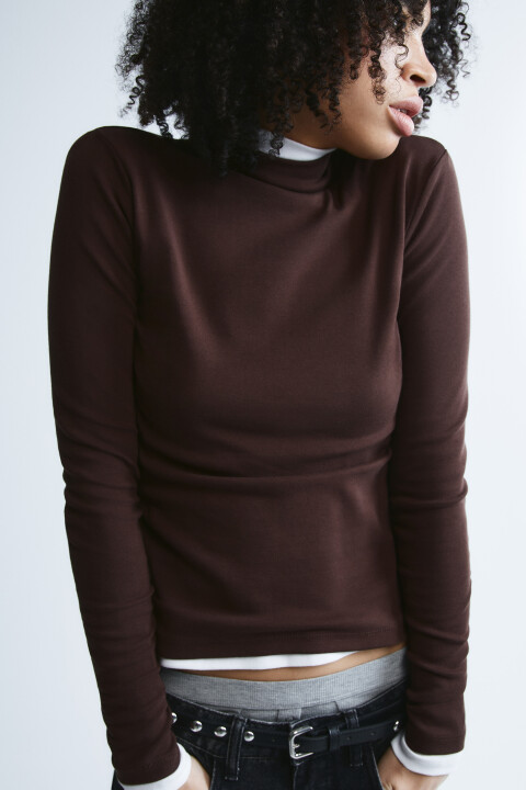 

Лонгслив облегающий, Молочный, Лонгслив облегающий