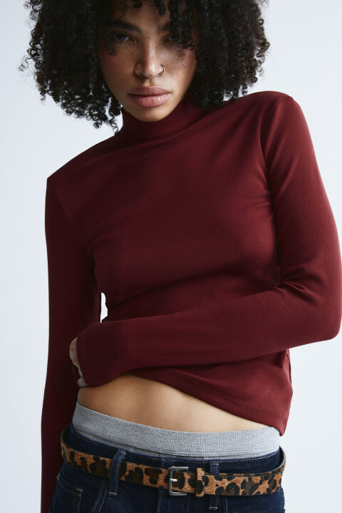 

Лонгслив облегающий, Бордовый, Лонгслив облегающий