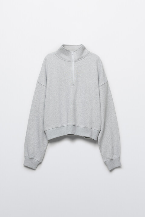 

Свитшот с воротником на молнии, Красный, Свитшот с воротником на молнии