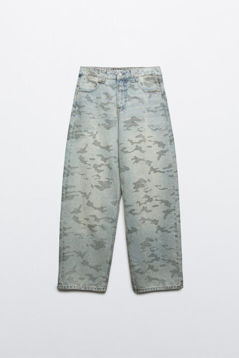 

Джинсы baggy fit с принтом, Синий, Джинсы baggy fit с принтом