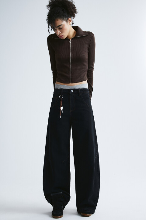 

Джинсы barrel fit с подвеской, Черный, Джинсы barrel fit с подвеской