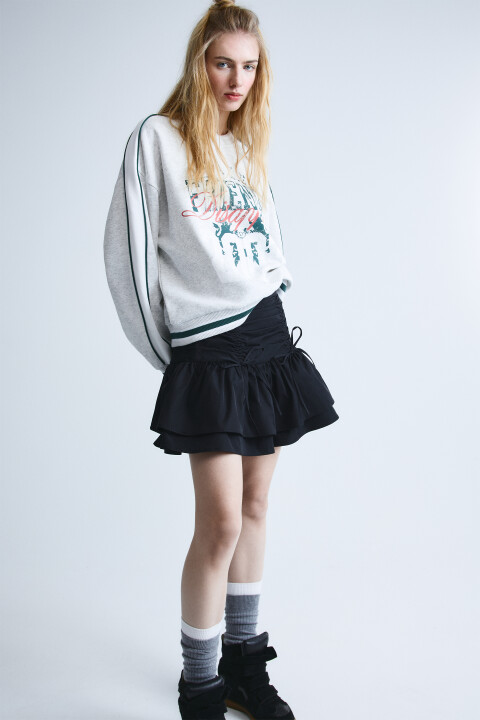 

Юбка мини с воланами и сборками, Мультиколор, Юбка мини с воланами и сборками