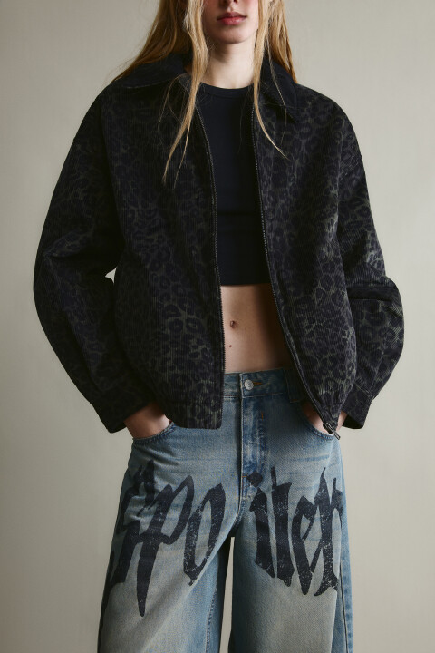 

Куртка-бомбер с вельветовой фактурой без капюшона, Мультиколор, Куртка-бомбер с вельветовой фактурой без капюшона