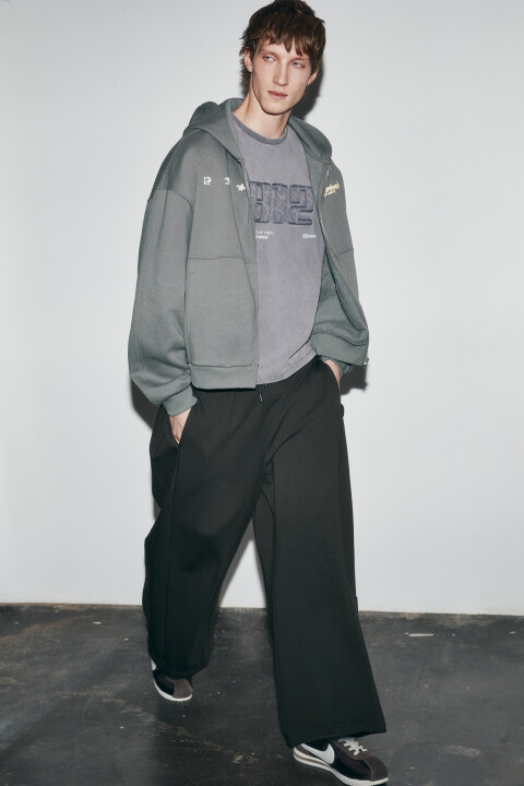 

Брюки straight fit со средней посадкой, Серый, Брюки straight fit со средней посадкой