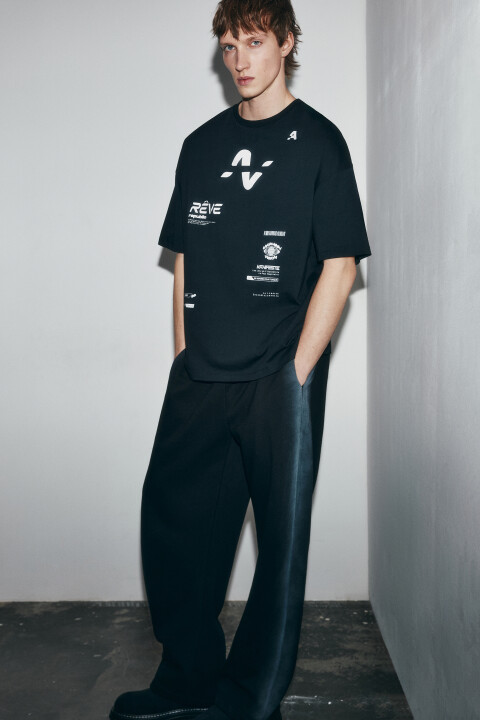 

Брюки из футера с вареным эффектом, Черный, Брюки из футера с вареным эффектом