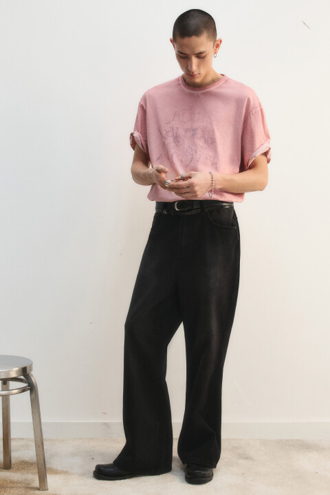 

Джинсы flare fit с декоративными швами, Черный, Джинсы flare fit с декоративными швами