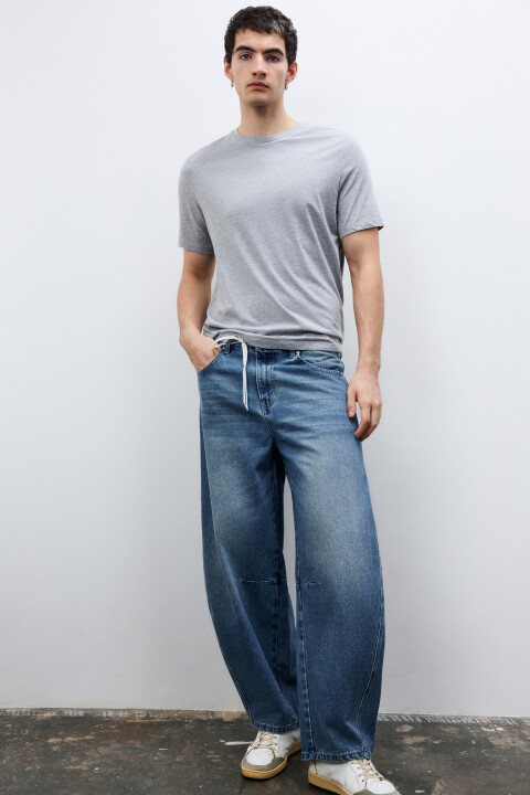 

Джинсы barrel fit со средней посадкой, Черный, Джинсы barrel fit со средней посадкой