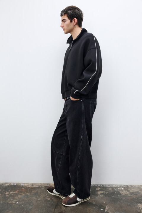 

Джинсы barrel fit со средней посадкой, Черный, Джинсы barrel fit со средней посадкой