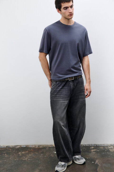 

Джинсы baggy fit с потертостями, Серый, Джинсы baggy fit с потертостями