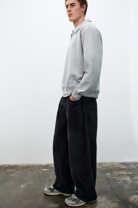 

Джинсы baggy fit со средней посадкой, Черный, Джинсы baggy fit со средней посадкой