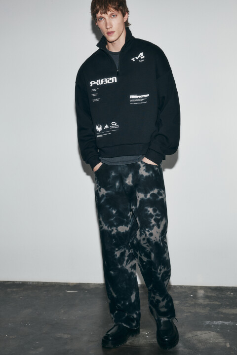 

Джинсы baggy fit с принтом, Коричневый, Джинсы baggy fit с принтом