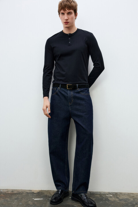 

Джинсы широкие со средней посадкой, Синий, Джинсы широкие со средней посадкой