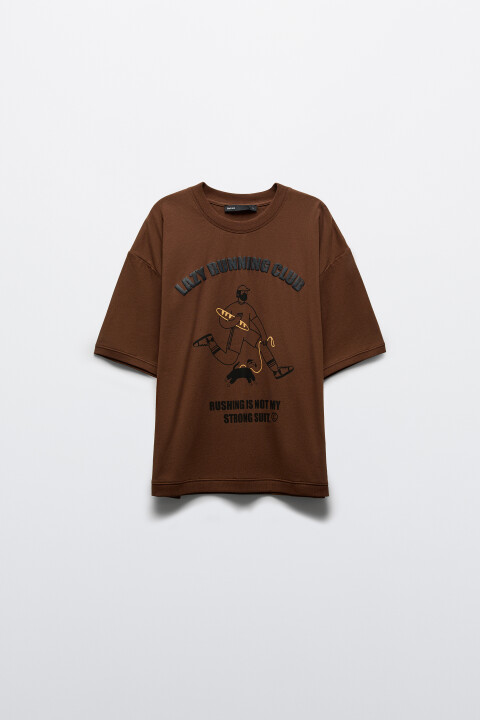 

Футболка хлопковая с вареным эффектом, Коричневый, Футболка хлопковая с вареным эффектом