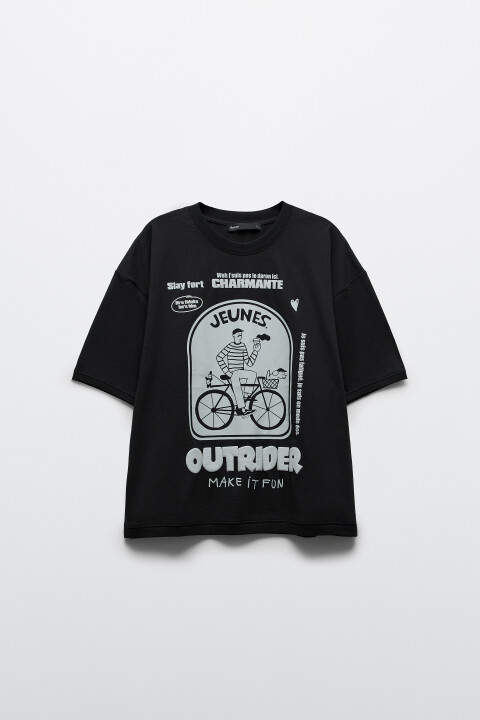 

Футболка хлопковая с вареным эффектом, Черный, Футболка хлопковая с вареным эффектом