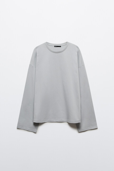 

Лонгслив хлопковый базовый, Серый, Лонгслив хлопковый базовый