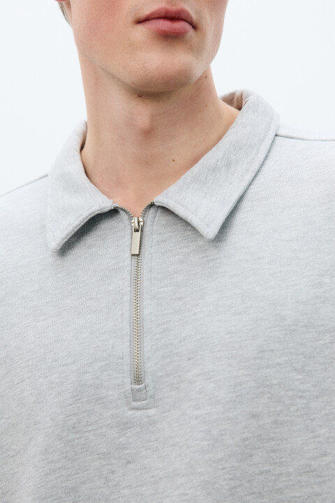 

Худи из футера с воротником, Серый, Худи из футера с воротником