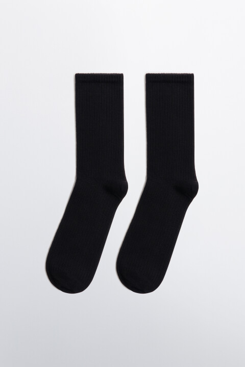 

Носки высокие в рубчик, Черный, Носки высокие в рубчик